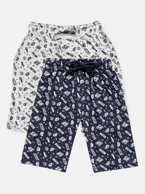 

Urban Dog Boys Pack of 2 Printed Cotton Shorts, Navy blue