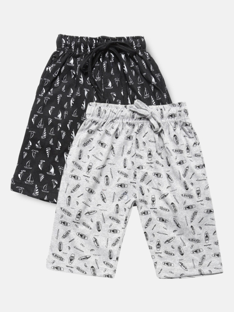 

Urban Dog Boys Pack of 2 Printed Cotton Shorts, Grey