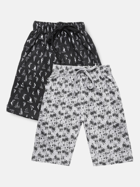 

Urban Dog Boys Pack of 2 Printed Cotton Shorts, Grey