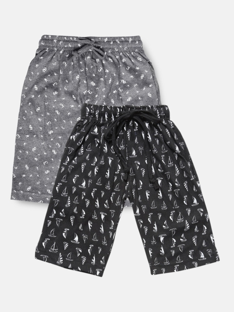 

Urban Dog Boys Pack of 2 Printed Cotton Shorts, Black