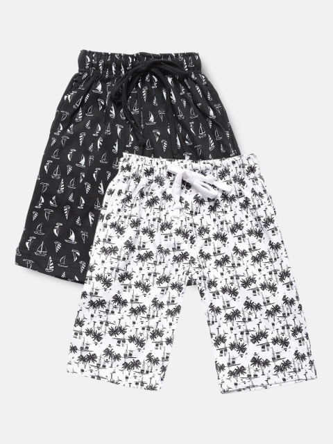 

Urban Dog Boys Pack of 2 Black & White Printed Cotton Shorts