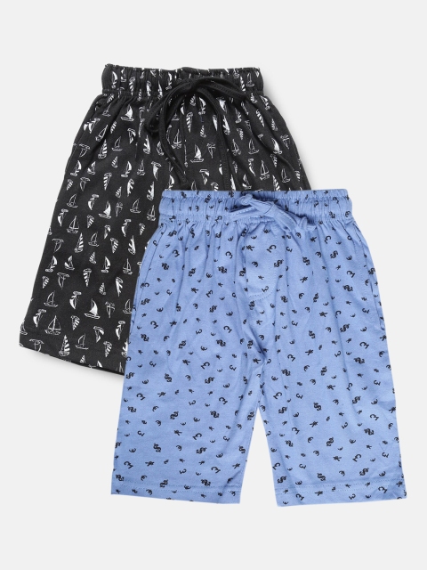 

Urban Dog Boys Pack of 2 Printed Cotton Shorts, Blue