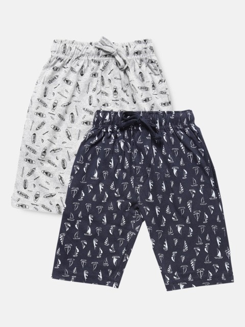 

Urban Dog Boys Pack of 2 Printed Cotton Shorts, Navy blue