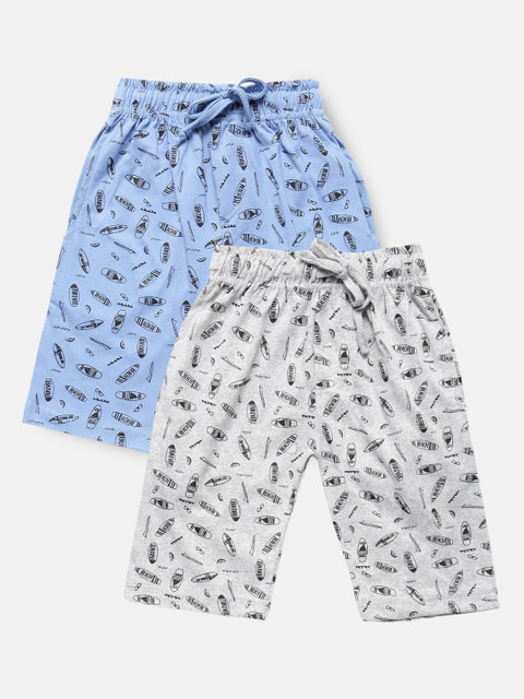 

Urban Dog Boys Pack of 2 Printed Cotton Shorts, Grey