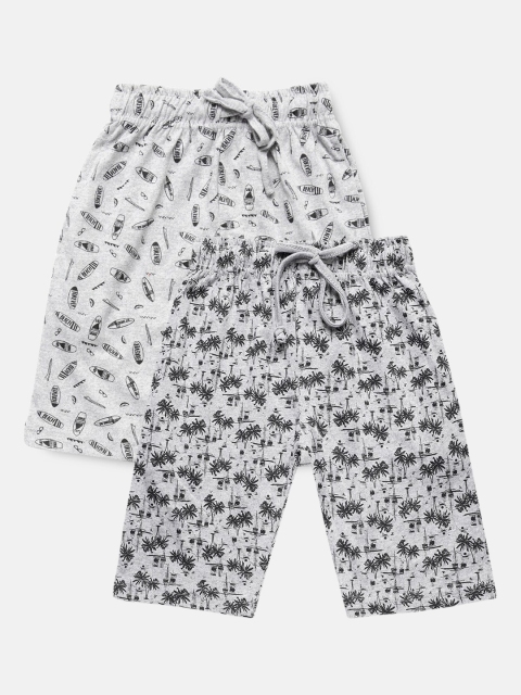 

Urban Dog Boys Pack of 2 Grey Printed Cotton Shorts