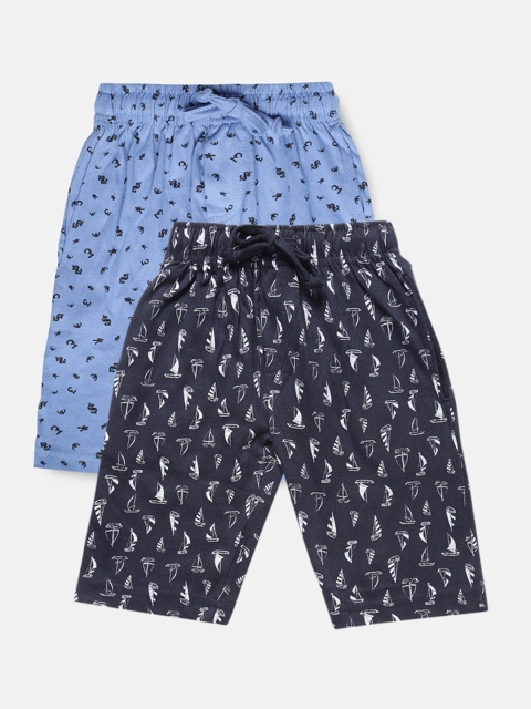 

Urban Dog Boys Navy Blue Conversational Printed Mid-Rise Regular Shorts