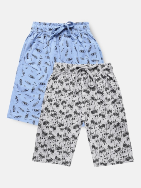 

Urban Dog Boys Grey Printed Mid-Rise Regular Shorts