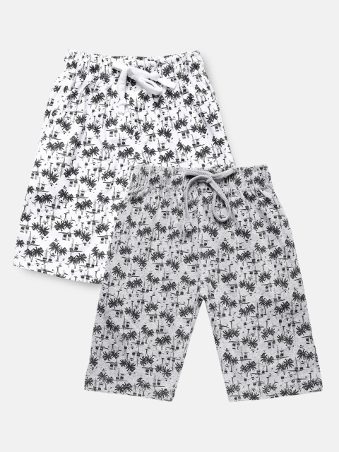 

Urban Dog Boys Printed Mid-Rise Regular Shorts, Grey