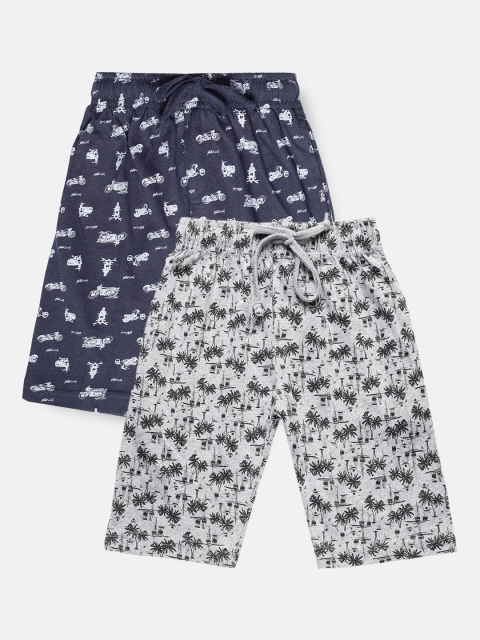 

Urban Dog Boys Printed Mid-Rise Regular Shorts, Grey