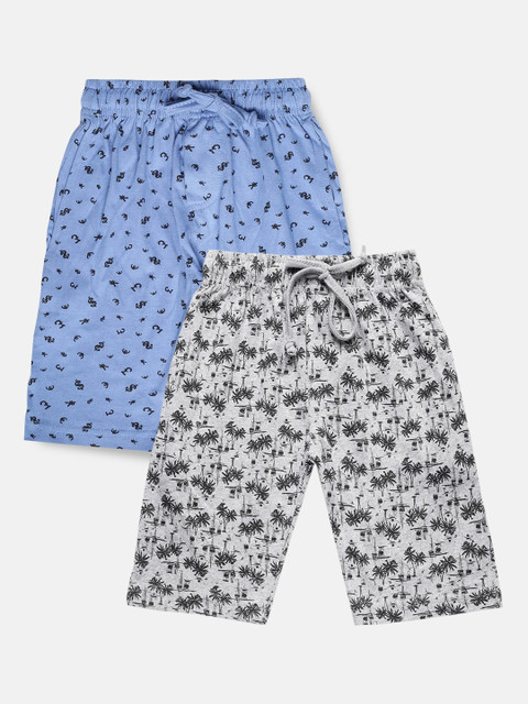 

Urban Dog Boys Printed Mid-Rise Regular Shorts, Grey