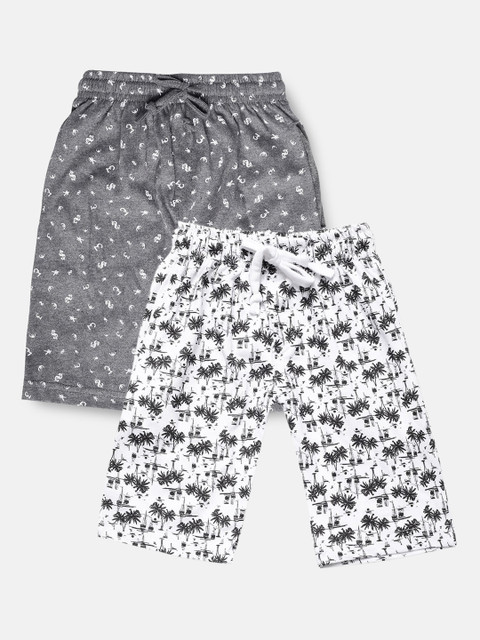 

Urban Dog Boys White Conversational Printed Mid-Rise Regular Shorts