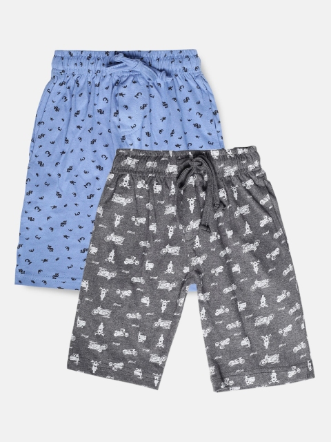 

Urban Dog Boys Grey Conversational Printed Mid-Rise Regular Shorts