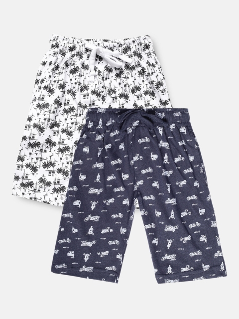 

Urban Dog Boys Navy Blue Conversational Printed Mid-Rise Regular Shorts