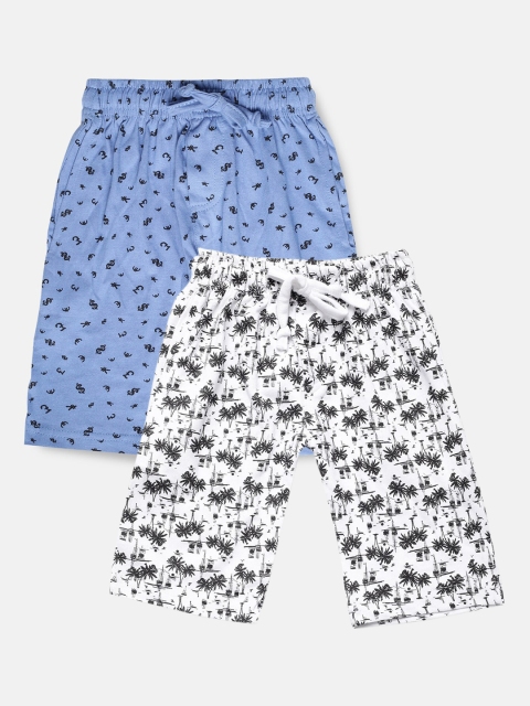 

Urban Dog Boys White Conversational Printed Mid-Rise Regular Shorts