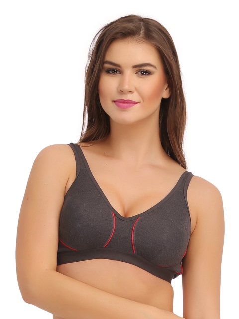 

Clovia Cotton Non-Padded & Wirefree Sports Bra - Grey