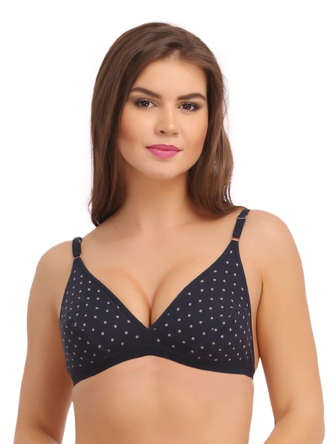 

Clovia Navy Printed T-shirt Bra BR0653P21, Navy blue