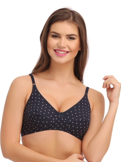 

Clovia Navy Printed Full-Coverage Bra BR0654P21, Beige