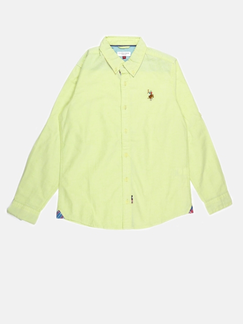 

U.S. Polo Assn. Kids Boys Yellow Solid Casual Shirt