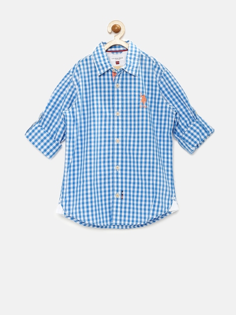 

U.S. Polo Assn. Kids Boys Blue & White Gingham Check Shirt