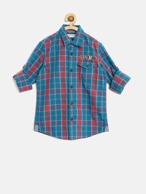 

U.S. Polo Assn. Kids Boys Blue Checked Shirt