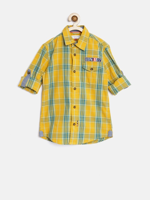 

U.S. Polo Assn. Kids Boys Yellow Checked Shirt
