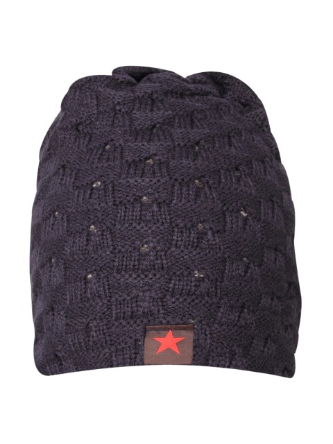 

FabSeasons Unisex Navy & Beige Reversible Woolen Beanie, Navy blue