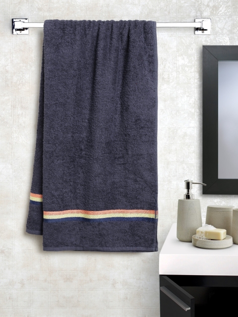 

BOMBAY DYEING Navy Cotton 380 GSM Bath Towel, Navy blue