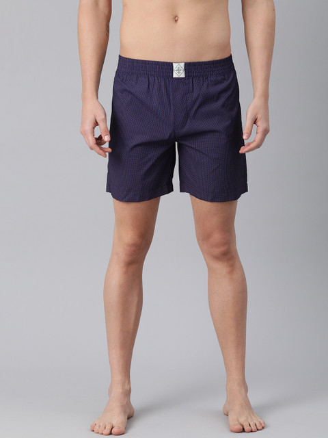 

abof Men Blue Pure Cotton Printed Boxers BOS21AMCWBS1843768, Navy blue