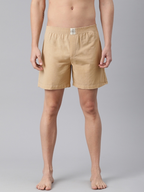 

abof Men Beige Printed Regular Fit Pure Cotton Boxers