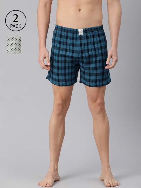 

abof Men Pack Of 2 Pure Cotton Printed Boxers BOS21AMCWBS1868238, Blue