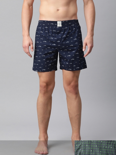 

abof MEN PACK OF TWO PRINTED BOXERS, Navy blue