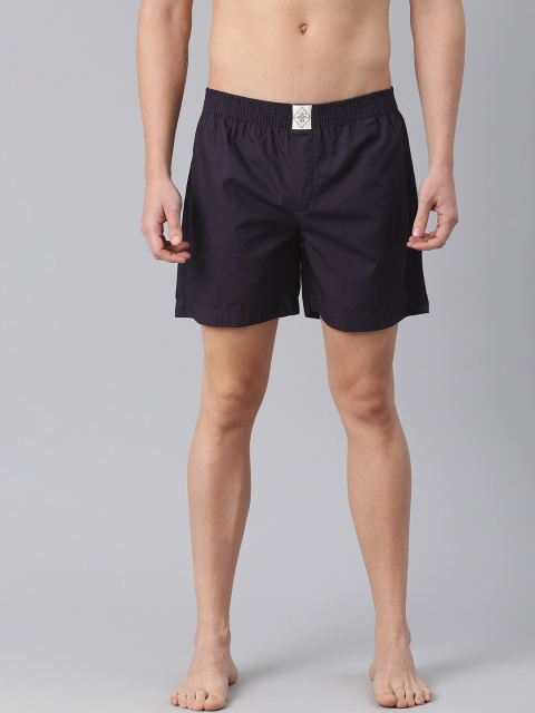 

abof Men Navy Blue Pure Cotton Solid Boxers BOS21AMCWBS1857033