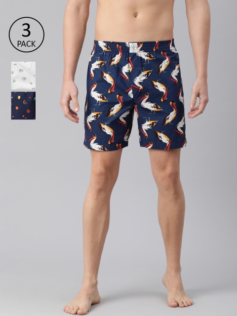 

abof Men Pack of 3 Pure Cotton Printed Boxers BOS21AMCWBS1882238, Multi