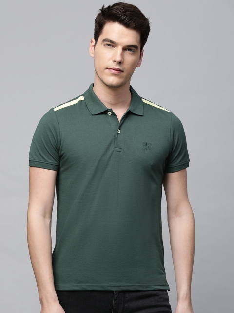 

abof Men Green Solid Polo Collar T-shirt