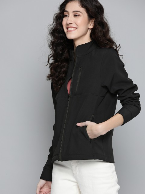 

Mast & Harbour Women Black Solid Fleece Lined Tailored Jacket