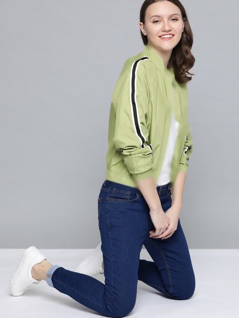 

Mast & Harbour Women Green Bomber Jacket