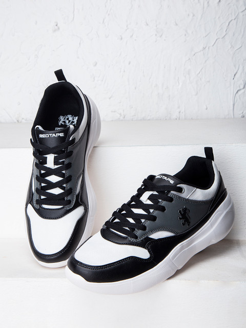 

Red Tape Men Black Colourblocked PU Sneakers