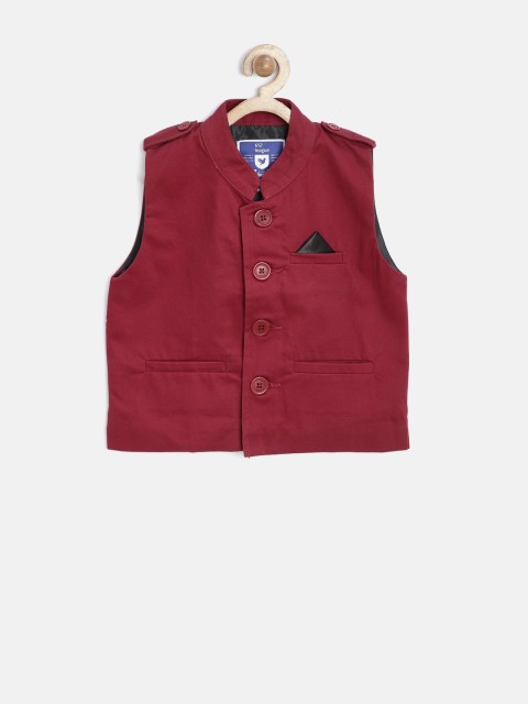 

612 league Boys Maroon Nehru Jacket