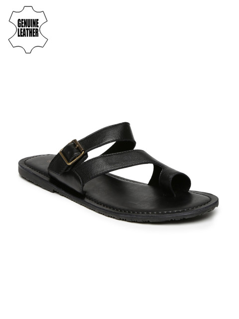 

INVICTUS Men Black Leather Sandals