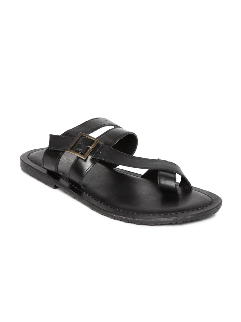 

INVICTUS Men Black Leather Sandals