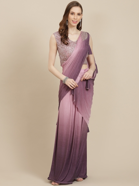 

Grancy Purple Tie and Dye Sequinned Ready to Wear Saree