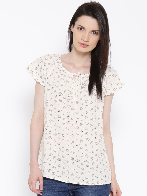 

Honey by Pantaloons Off-White Polyester Printed Top