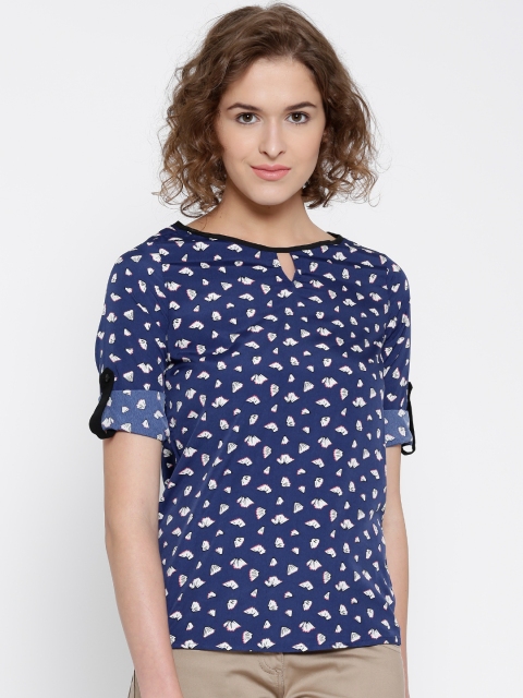

Honey by Pantaloons Blue Polyester Printed Top