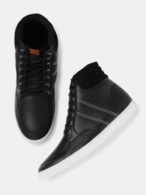 

Roadster Men Black Mid-Top Sneakers