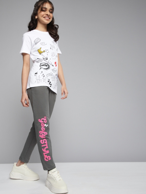 

Kook N Keech Disney Teens Girls Grey Pure Cotton Track Pants