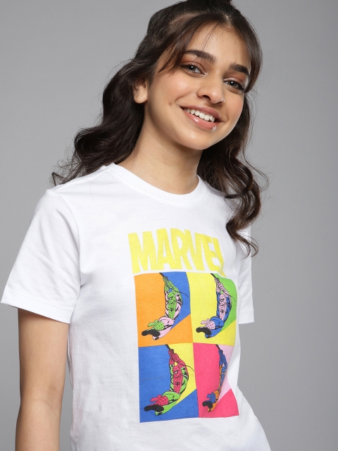 

Kook N Keech Marvel Teens Girls White Spiderman Printed Pure Cotton T-shirt