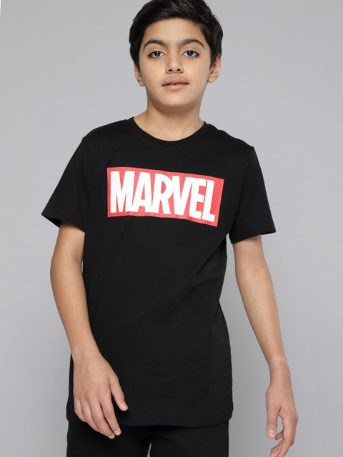 

Kook N Keech Marvel Teens Boys Black Pure Cotton Printed Pure Cotton T-shirt