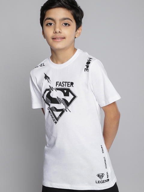 

Kook N Keech Superman Teens Boys White Printed Pure Cotton T-shirt