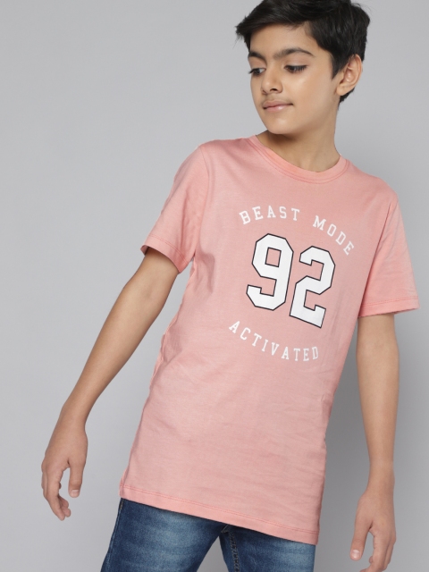 

Kook N Keech Teens Boys Pink Printed Pure Cotton T-shirt
