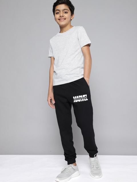 

Kook N Keech Marvel Teens Boys Black Solid Pure Cotton Joggers